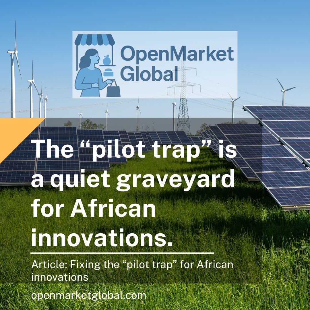 African innovators and health workers reviewing a pilot project